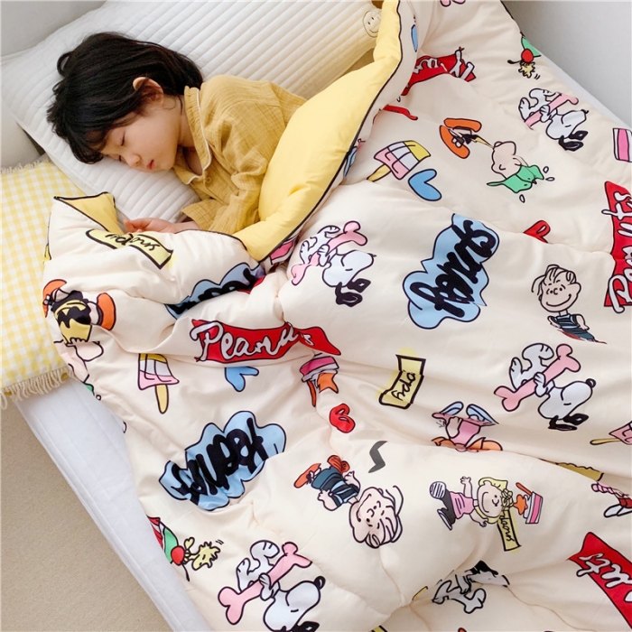 91家纺网 家纺一手货源 找家纺 星期八 新款趣味冬被 史努比小憩