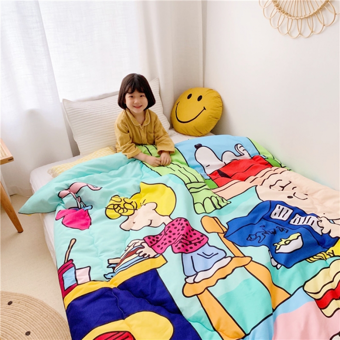 91家纺网 家纺一手货源 找家纺 星期八 新款趣味冬被 史努比早餐