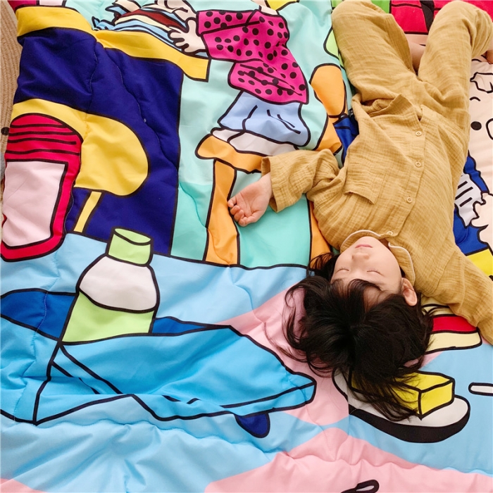 91家纺网 家纺一手货源 找家纺 星期八 新款趣味冬被 史努比早餐