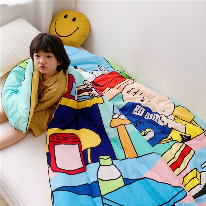 91家纺网 家纺一手货源 找家纺 星期八 新款趣味冬被 史努比早餐