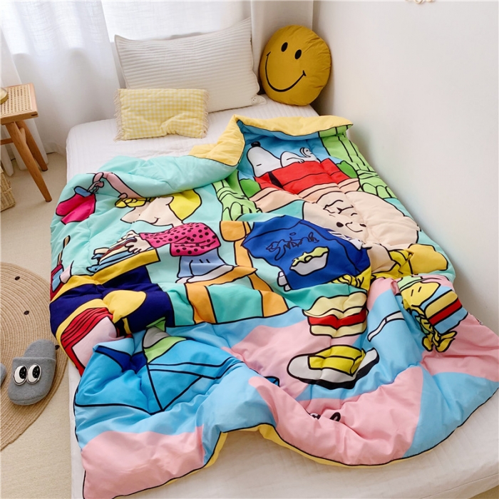 91家纺网 家纺一手货源 找家纺 星期八 新款趣味冬被 史努比早餐