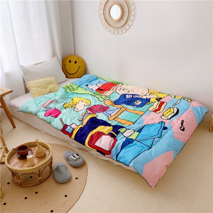 91家纺网 家纺一手货源 找家纺 星期八 新款趣味冬被 史努比早餐