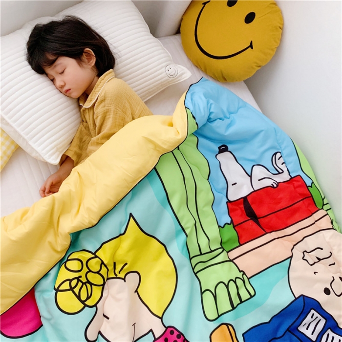 91家纺网 家纺一手货源 找家纺 星期八 新款趣味冬被 史努比早餐