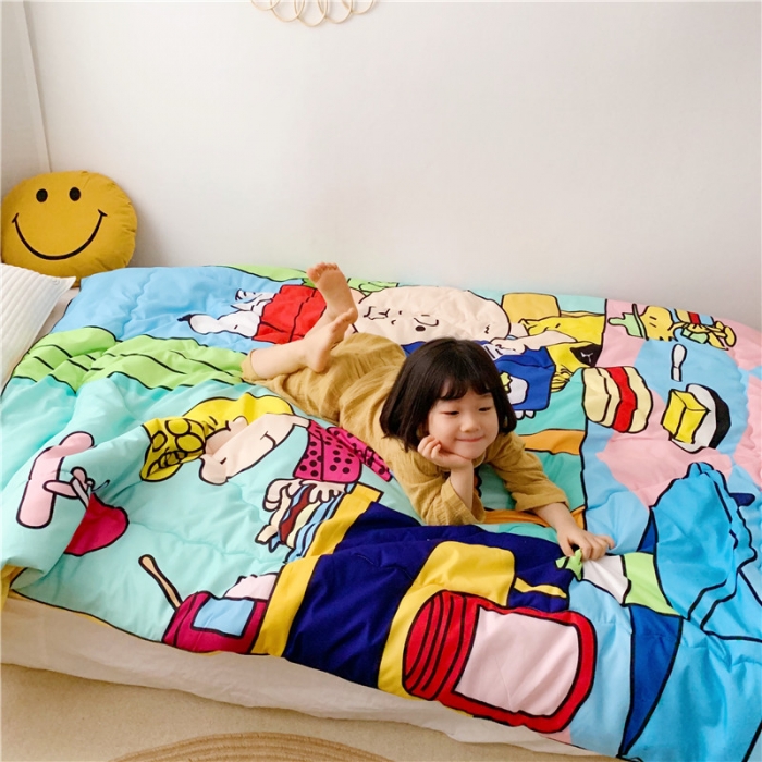 91家纺网 家纺一手货源 找家纺 星期八 新款趣味冬被 史努比早餐