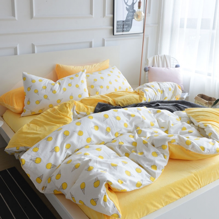 91家纺网 家纺一手货源 找家纺 （总）梦家居 2017韩国简约A棉B绒四件套