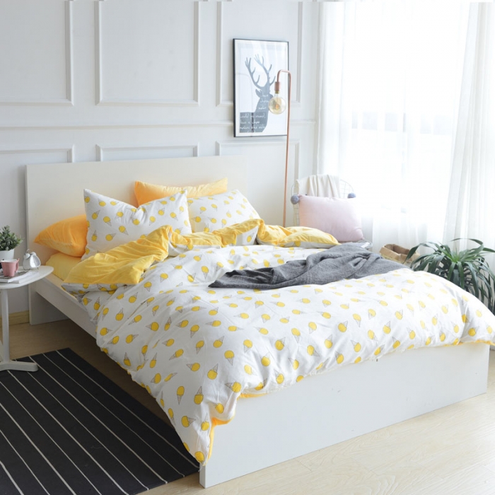 91家纺网 家纺一手货源 找家纺 （总）梦家居 2017韩国简约A棉B绒四件套