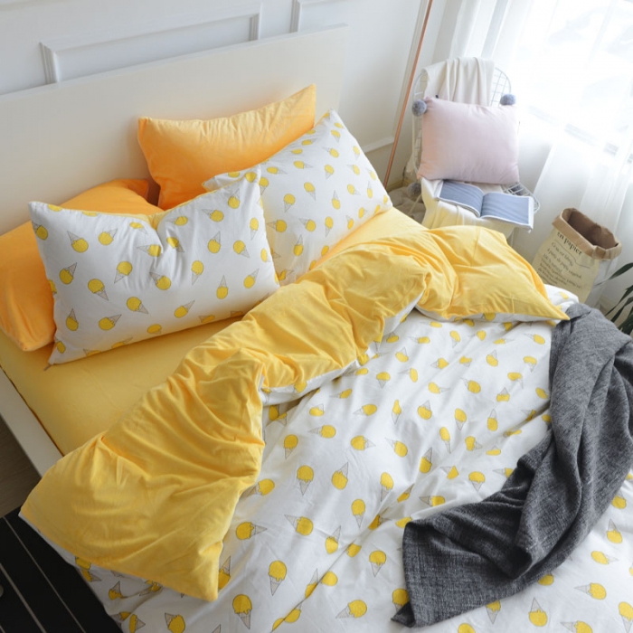 91家纺网 家纺一手货源 找家纺 （总）梦家居 2017韩国简约A棉B绒四件套