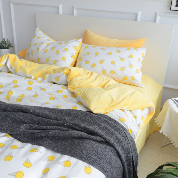 91家纺网 家纺一手货源 找家纺 （总）梦家居 2017韩国简约A棉B绒四件套