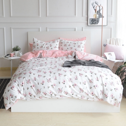 梦家居 2017韩国简约A棉B绒四件套花束-绒