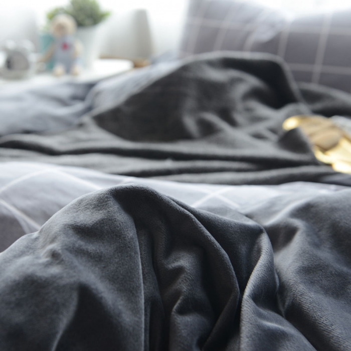 91家纺网 家纺一手货源 找家纺 梦家居 2017韩国简约A棉B绒四件套回忆