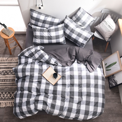 91家纺网 家纺一手货源 找家纺 ﹙总﹚梦家居韩国简约纯棉四件套全棉宜家床上用品四件套