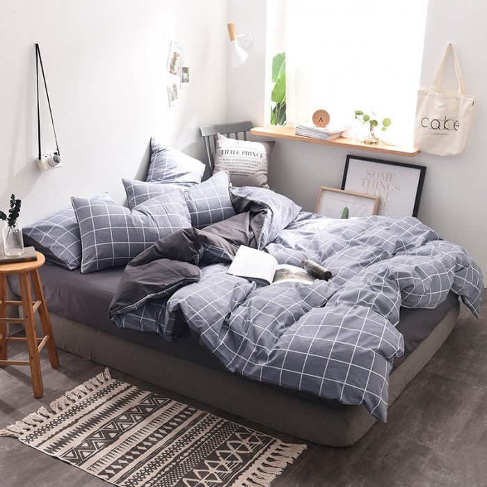 91家纺网 家纺一手货源 找家纺 梦家居 韩国简约风格系列四件套回忆