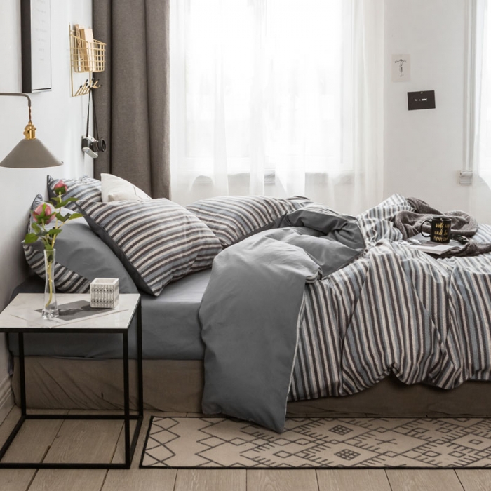 91家纺网 家纺一手货源 找家纺 梦家居 2018新款北欧简约冷淡风套件艾伦