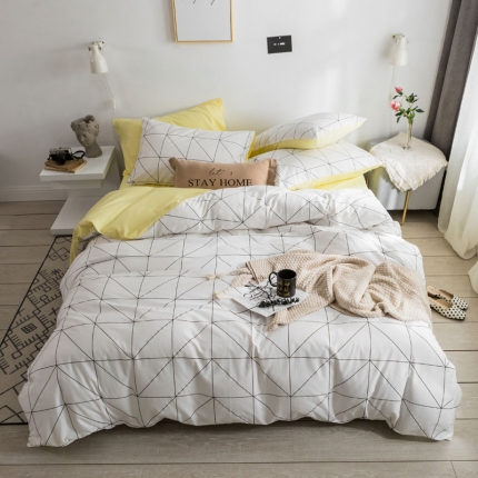 91家纺网 家纺一手货源 找家纺 （总）梦家居 2018新款北欧简约冷淡风套件