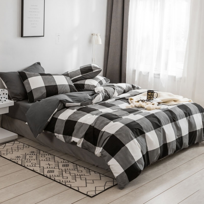 91家纺网 家纺一手货源 找家纺 梦家居 2018新款北欧简约冷淡风套件奥尼尔