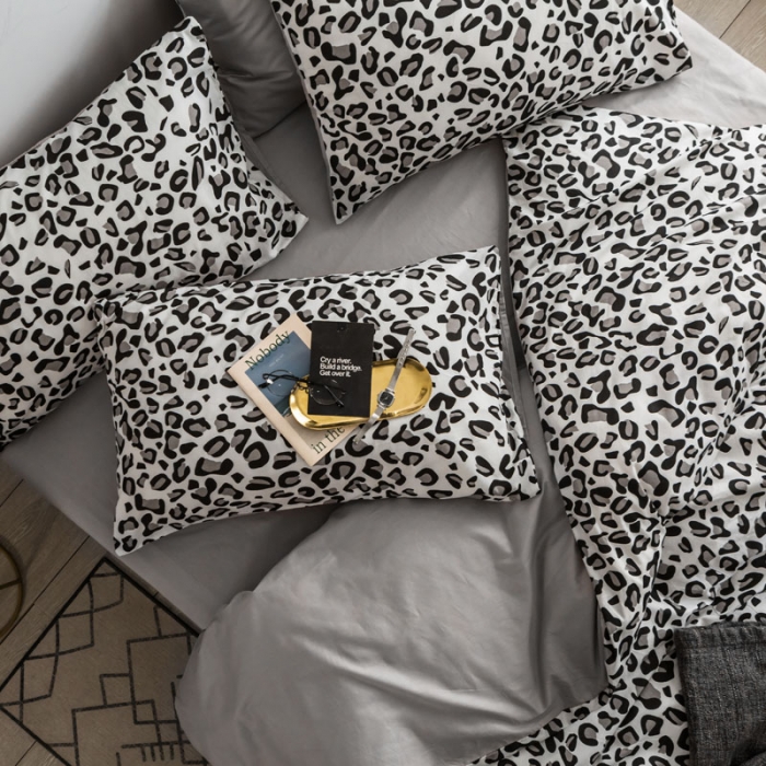 91家纺网 家纺一手货源 找家纺 梦家居 2018新款北欧简约冷淡风套件豹纹