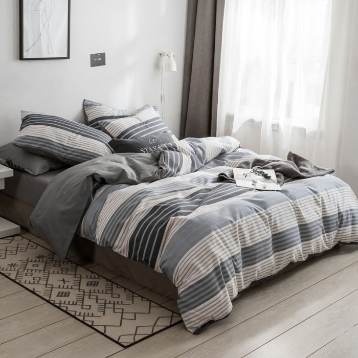 91家纺网 家纺一手货源 找家纺 梦家居 2018新款北欧简约冷淡风套件英伦风尚