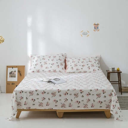 91家纺网 家纺一手货源 找家纺 梦家居 全棉床单单品 花开朵朵