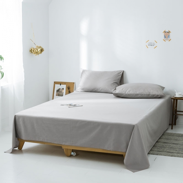 91家纺网 家纺一手货源 找家纺 梦家居 全棉床单单品 纯浅灰