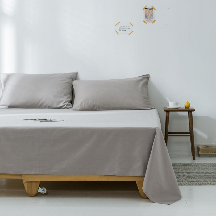 91家纺网 家纺一手货源 找家纺 梦家居 全棉床单单品 纯浅灰