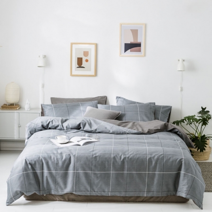 91家纺网 家纺一手货源 找家纺 （总）梦家居 2019新品北欧简约全棉四件套