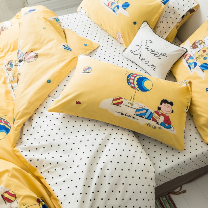 91家纺网 家纺一手货源 找家纺 梦家居 2019新品卡通全棉四件套 快乐一族-黄