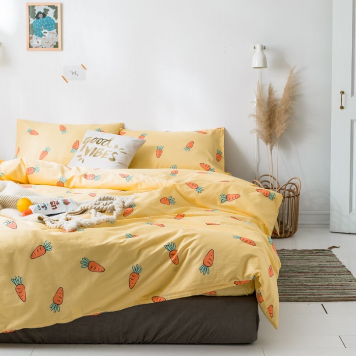 91家纺网 家纺一手货源 找家纺 梦家居 2019新品卡通全棉四件套 小萝卜