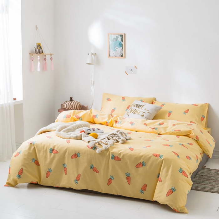 91家纺网 家纺一手货源 找家纺 梦家居 2019新品卡通全棉四件套 小萝卜