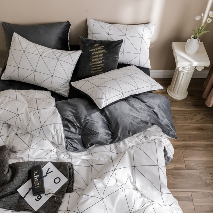 91家纺网 家纺一手货源 找家纺 （总）梦家居 2019新款A棉B绒四件套