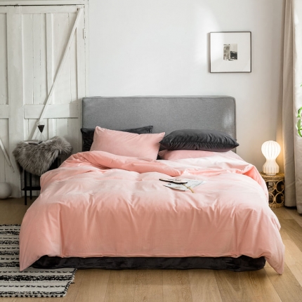 91家纺网 家纺一手货源 找家纺 （总）梦家居 2019韩国简约素色天鹅绒单被套