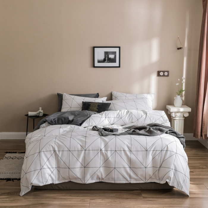 91家纺网 家纺一手货源 找家纺 梦家居 2019新款A棉B绒四件套 艾米尔绒