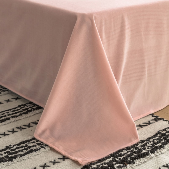 91家纺网 家纺一手货源 找家纺 梦家居 2019韩国简约素色天鹅绒四件套 浅粉色