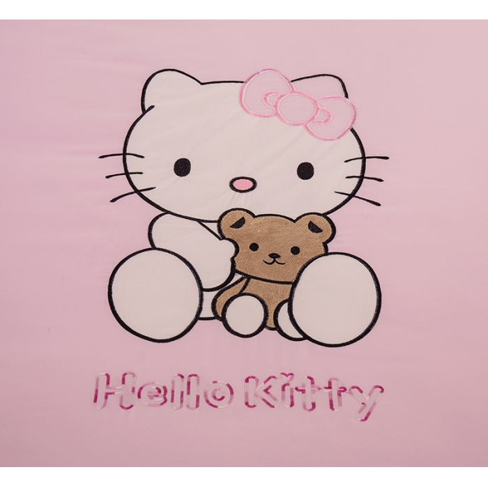 91家纺网 家纺一手货源 找家纺 绒世界 2018新款水洗棉（床单/床笠/床裙）可爱KT粉