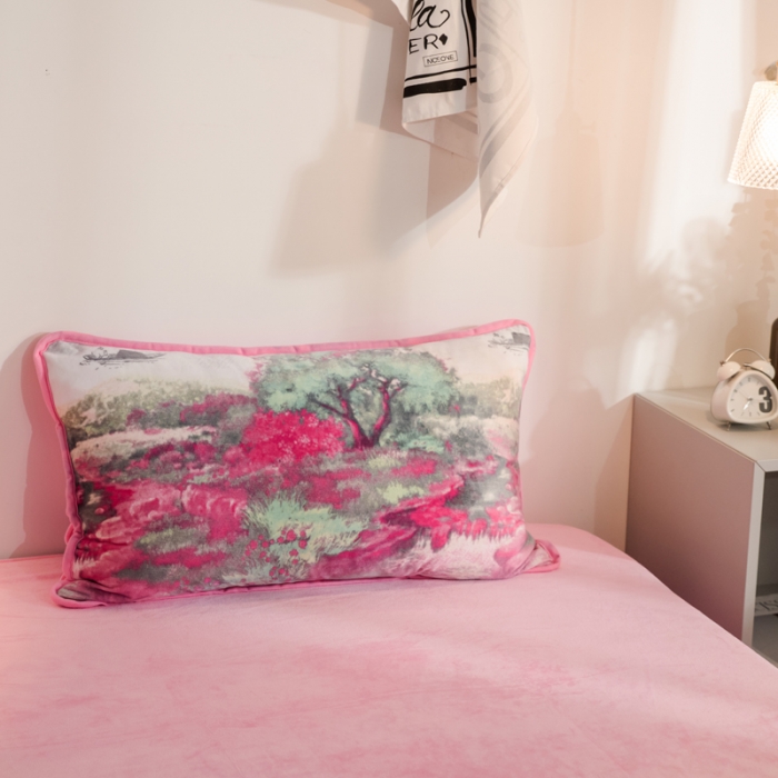 91家纺网 家纺一手货源 找家纺 欧冠家纺 2018印花牛奶绒爆款四件套 如梦花季