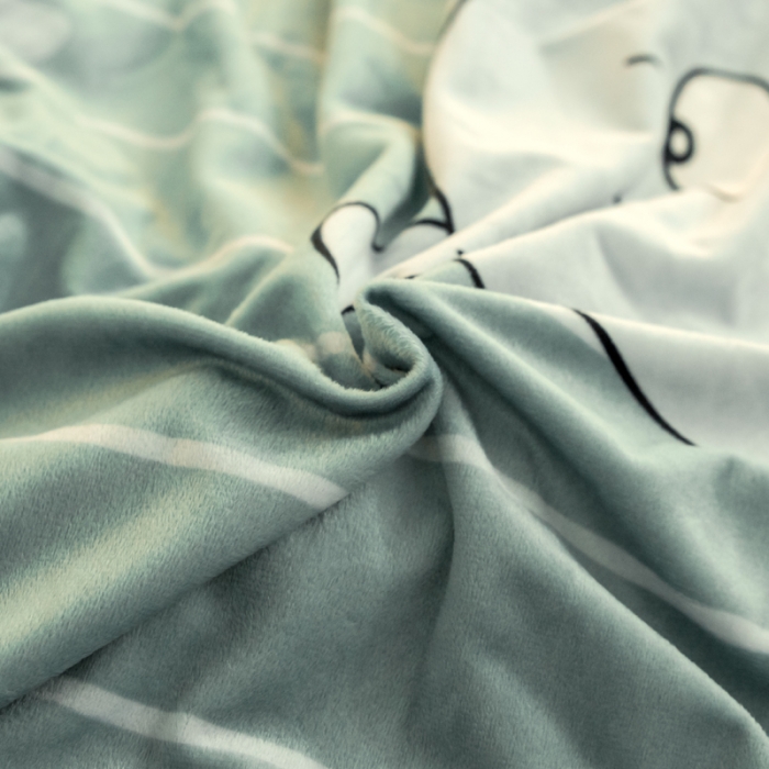 91家纺网 家纺一手货源 找家纺 绒世界 2018印花牛奶绒爆款四件套 小雨伞