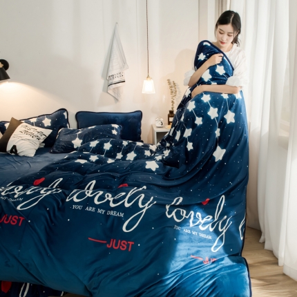 91家纺网 家纺一手货源 找家纺 （总）绒世界 2018印花牛奶绒爆款四件套