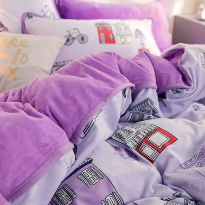 91家纺网 家纺一手货源 找家纺 （总）绒世界 2018印花牛奶绒爆款四件套