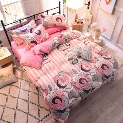 91家纺网 家纺一手货源 找家纺 （总）绒世界 2018秋冬印花牛奶绒爆款四件套第二版