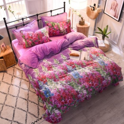 91家纺网 家纺一手货源 找家纺 （总）绒世界 2018秋冬印花牛奶绒爆款四件套第二版