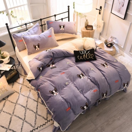 91家纺网 家纺一手货源 找家纺 （总）绒世界 2018秋冬印花牛奶绒爆款四件套第二版