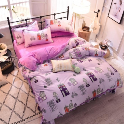 91家纺网 家纺一手货源 找家纺 （总）绒世界 2018秋冬印花牛奶绒爆款四件套第二版