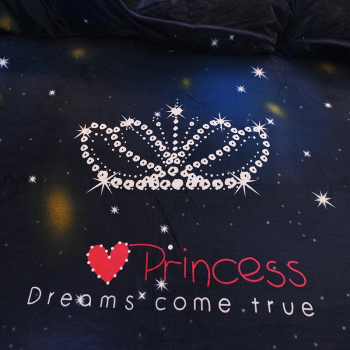 91家纺网 家纺一手货源 找家纺 绒世界 2018秋冬印花牛奶绒爆款四件套第二版 皇冠