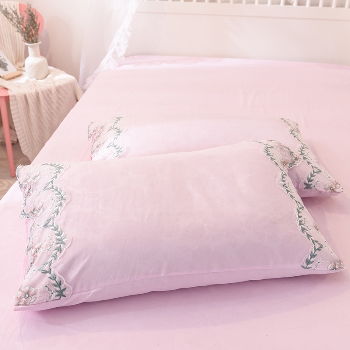 91家纺网 家纺一手货源 找家纺 欧冠 2019新品玫瑰秘密系列四件套床裙款玫瑰秘密-粉