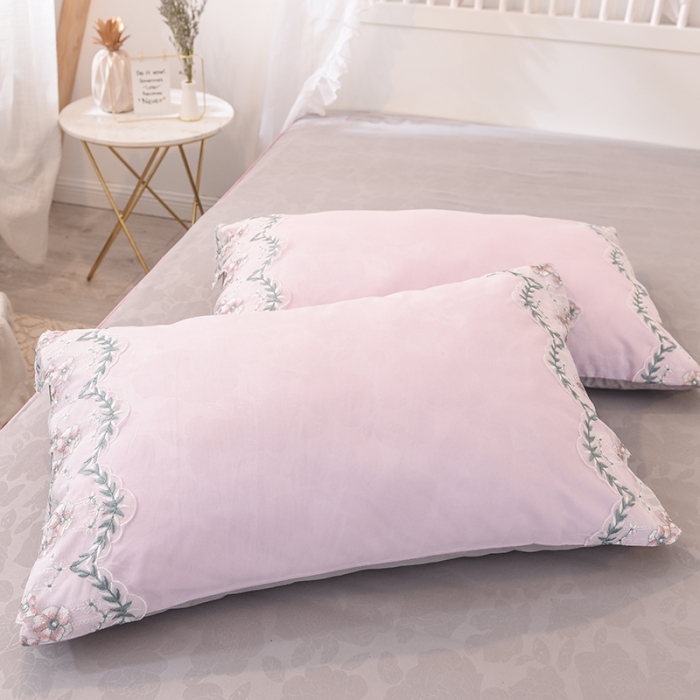 91家纺网 家纺一手货源 找家纺 欧冠 2019新品玫瑰秘密系列四件套床裙款玫瑰秘密-粉灰