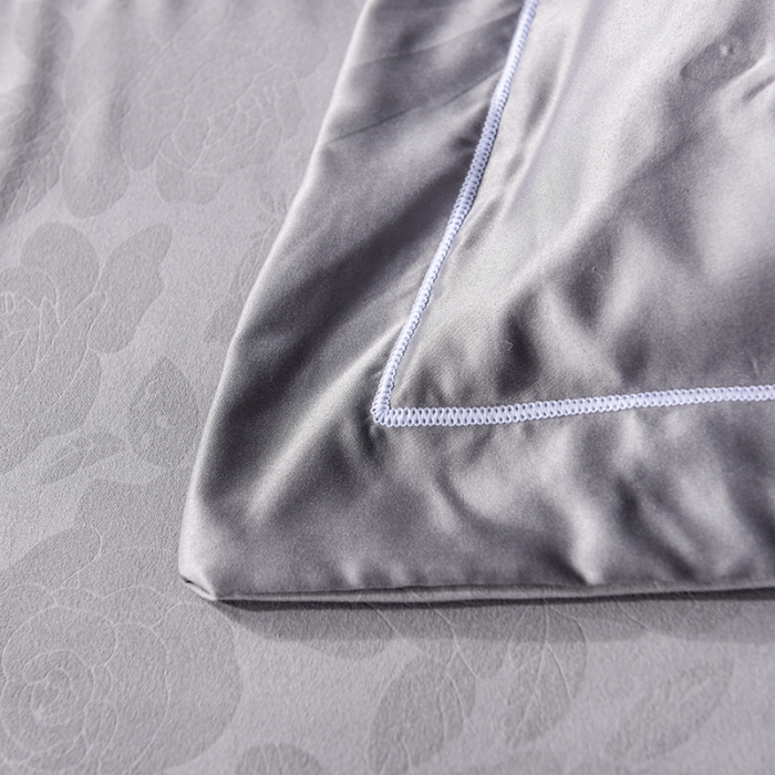 91家纺网 家纺一手货源 找家纺 欧冠 2019新款水洗真丝贴布绣四件套 床单款 烟灰