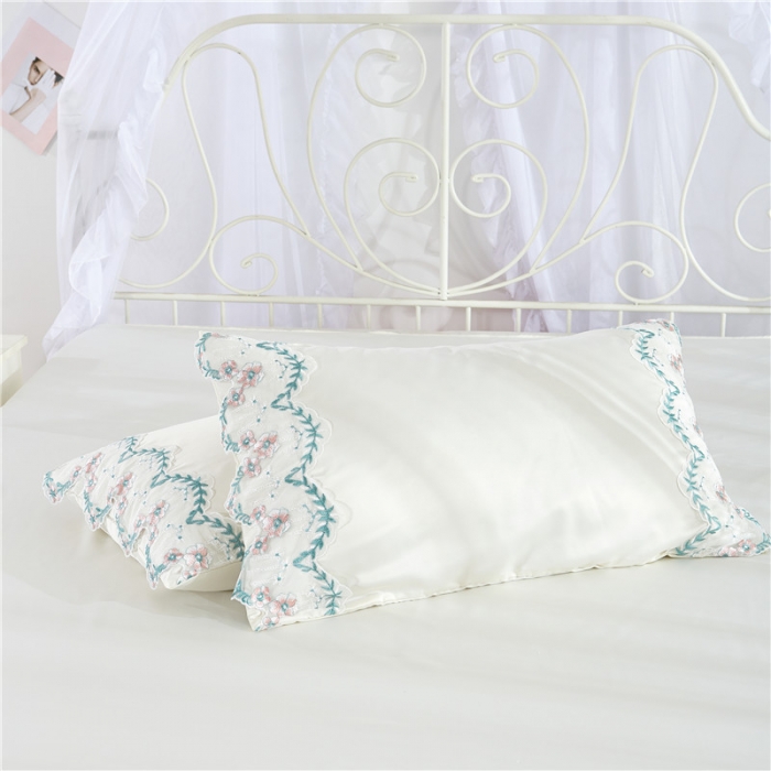 91家纺网 家纺一手货源 找家纺 欧冠  双面水洗真丝丝印良品SILKINLP系列四件套 米白