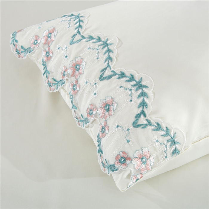 91家纺网 家纺一手货源 找家纺 欧冠  双面水洗真丝丝印良品SILKINLP系列四件套 米白