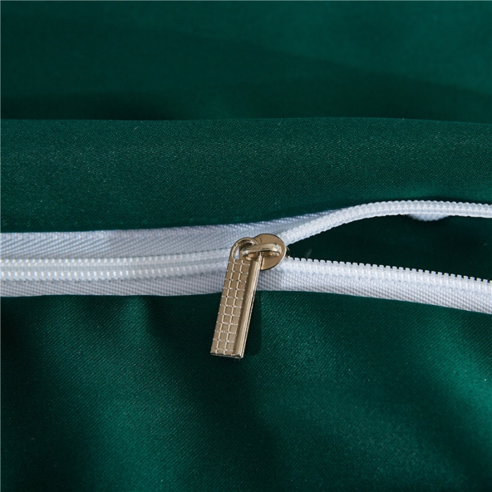 91家纺网 家纺一手货源 找家纺 欧冠 双面水洗真丝丝印良品SILKINLP系列四件套 墨绿