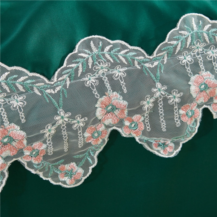 91家纺网 家纺一手货源 找家纺 欧冠 双面水洗真丝丝印良品SILKINLP系列四件套 墨绿