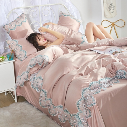 绒世界 双面水洗真丝丝印良品SILKINLP系列四件套 香槟